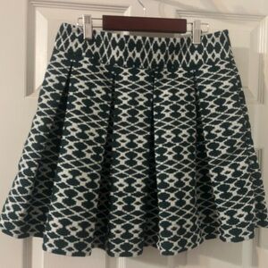Banana Republic Green and White A-Line Skirt